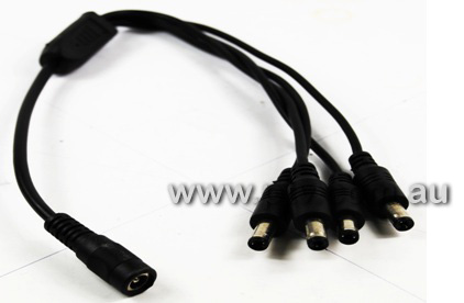 1 x Female 2.1mm DC to 4 x Male 2.1mm DC Cable